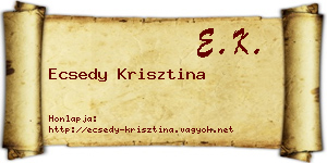 Ecsedy Krisztina névjegykártya