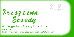 krisztina ecsedy business card